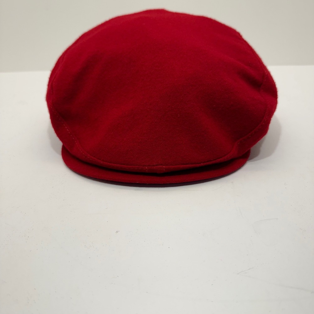 Pendleton Flat Cap Red 100% Pure Virgin Wool Driving Hat Size Large Mens Classic